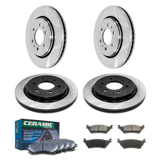 DuraGo® - Electrophoretic Coated Plain Front and Rear Brake Kit with Ceramic Pads
