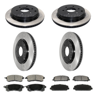 DuraGo® - Electrophoretic Coated Plain Front and Rear Brake Kit with Ceramic Pads