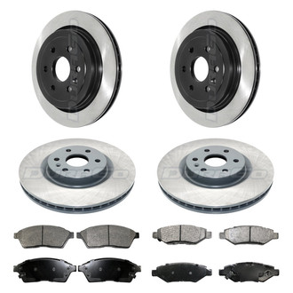 DuraGo® - Electrophoretic Coated Plain Front and Rear Brake Kit with Ceramic Pads