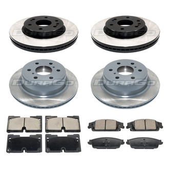 DuraGo® - Electrophoretic Coated Plain Front and Rear Brake Kit with Ceramic Pads