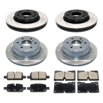 DuraGo® - Electrophoretic Coated Plain Front and Rear Brake Kit with Ceramic Pads