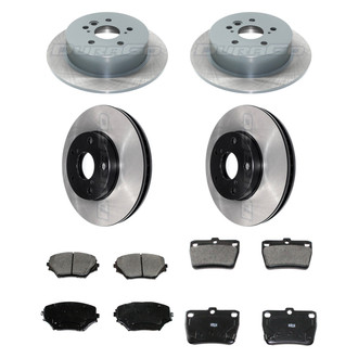 DuraGo® - Electrophoretic Coated Plain Front and Rear Brake Kit with Ceramic Pads