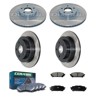 DuraGo® - Electrophoretic Coated Plain Front and Rear Brake Kit with Ceramic Pads