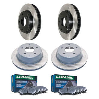 DuraGo® - Electrophoretic Coated Plain Front and Rear Brake Kit with Ceramic Pads