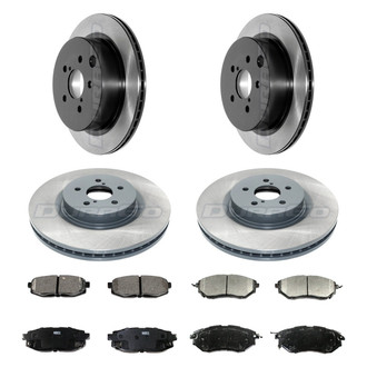DuraGo® - Electrophoretic Coated Plain Front and Rear Brake Kit with Ceramic Pads