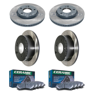 DuraGo® - Electrophoretic Coated Plain Front and Rear Brake Kit with Ceramic Pads