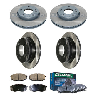 DuraGo® - Electrophoretic Coated Plain Front and Rear Brake Kit with Ceramic Pads