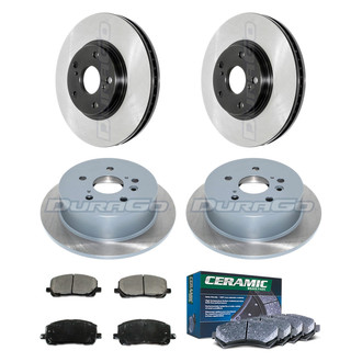 DuraGo® - Electrophoretic Coated Plain Front and Rear Brake Kit with Ceramic Pads