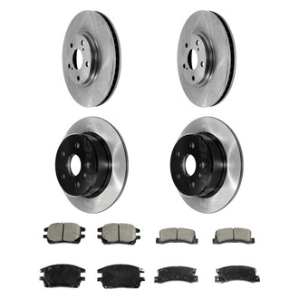 DuraGo® - Electrophoretic Coated Plain Front and Rear Brake Kit with Ceramic Pads