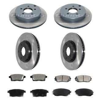 DuraGo® - Electrophoretic Coated Plain Front and Rear Brake Kit with Ceramic Pads