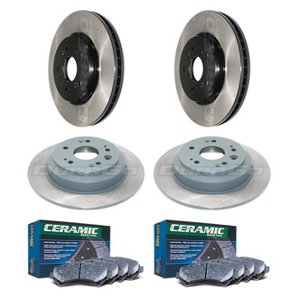 DuraGo® - Electrophoretic Coated Plain Front and Rear Brake Kit with Ceramic Pads