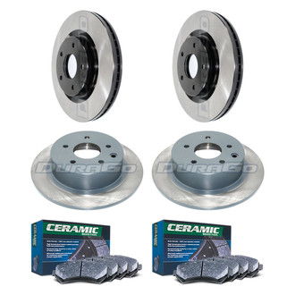 DuraGo® - Electrophoretic Coated Plain Front and Rear Brake Kit with Ceramic Pads