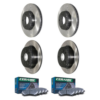 DuraGo® - Electrophoretic Coated Plain Front and Rear Brake Kit with Ceramic Pads