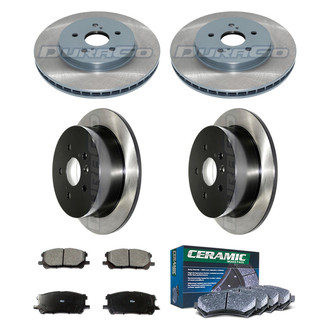 DuraGo® - Electrophoretic Coated Plain Front and Rear Brake Kit with Ceramic Pads
