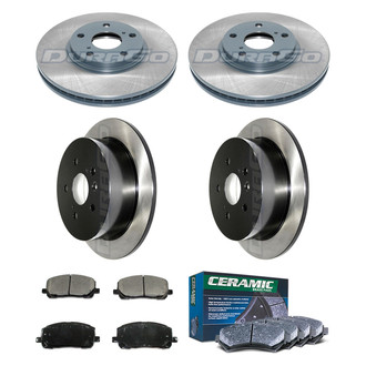 DuraGo® - Electrophoretic Coated Plain Front and Rear Brake Kit with Ceramic Pads