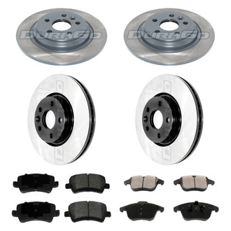 DuraGo® - Electrophoretic Coated Plain Front and Rear Brake Kit with Ceramic Pads