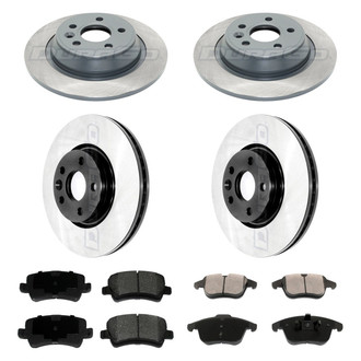 DuraGo® - Electrophoretic Coated Plain Front and Rear Brake Kit with Ceramic Pads