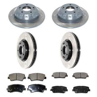 DuraGo® - Electrophoretic Coated Plain Front and Rear Brake Kit with Ceramic Pads