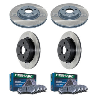 DuraGo® - Electrophoretic Coated Plain Front and Rear Brake Kit with Ceramic Pads