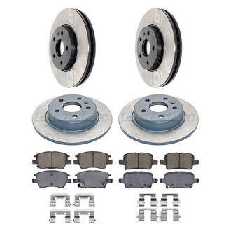 DuraGo® - Electrophoretic Coated Plain Front and Rear Brake Kit with Ceramic Pads