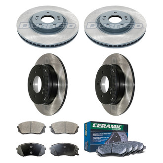 DuraGo® - Electrophoretic Coated Plain Front and Rear Brake Kit with Ceramic Pads