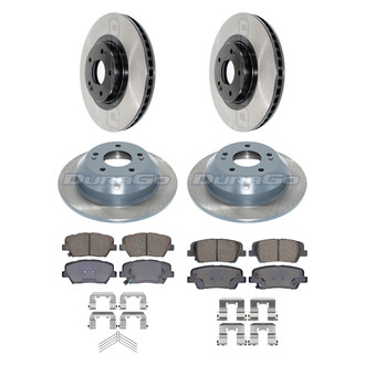 DuraGo® - Electrophoretic Coated Plain Front and Rear Brake Kit with Ceramic Pads
