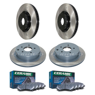 DuraGo® - Electrophoretic Coated Plain Front and Rear Brake Kit with Ceramic Pads