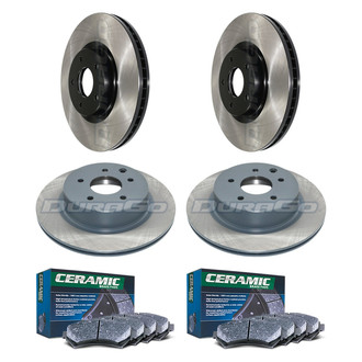 DuraGo® - Electrophoretic Coated Plain Front and Rear Brake Kit with Ceramic Pads