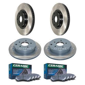 DuraGo® - Electrophoretic Coated Plain Front and Rear Brake Kit with Ceramic Pads