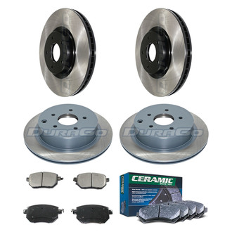 DuraGo® - Electrophoretic Coated Plain Front and Rear Brake Kit with Ceramic Pads
