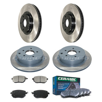 DuraGo® - Electrophoretic Coated Plain Front and Rear Brake Kit with Ceramic Pads