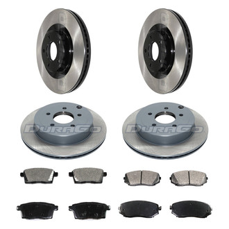 DuraGo® - Electrophoretic Coated Plain Front and Rear Brake Kit with Ceramic Pads