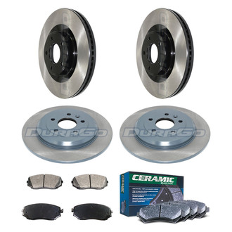 DuraGo® - Electrophoretic Coated Plain Front and Rear Brake Kit with Ceramic Pads
