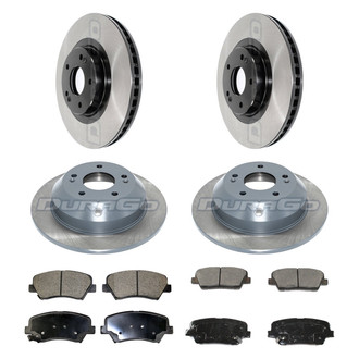 DuraGo® - Electrophoretic Coated Plain Front and Rear Brake Kit with Ceramic Pads