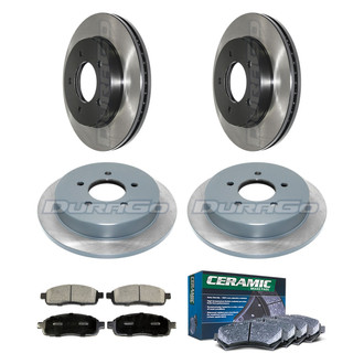 DuraGo® - Electrophoretic Coated Plain Front and Rear Brake Kit with Ceramic Pads