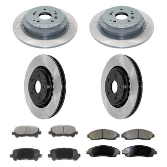 DuraGo® - Electrophoretic Coated Plain Front and Rear Brake Kit with Ceramic Pads