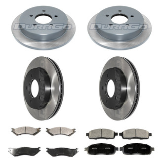 DuraGo® - Electrophoretic Coated Plain Front and Rear Brake Kit with Ceramic Pads