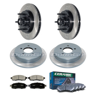 DuraGo® - Electrophoretic Coated Plain Front and Rear Brake Kit with Ceramic Pads