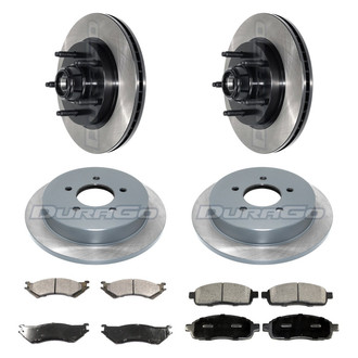 DuraGo® - Electrophoretic Coated Plain Front and Rear Brake Kit with Ceramic Pads