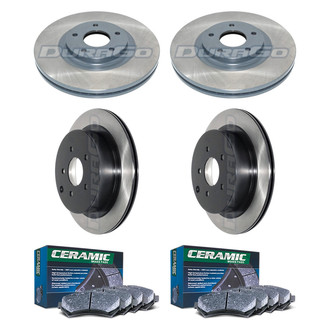 DuraGo® - Electrophoretic Coated Plain Front and Rear Brake Kit with Ceramic Pads