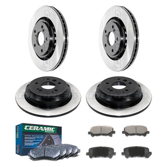 DuraGo® - Electrophoretic Coated Plain Front and Rear Brake Kit with Ceramic Pads