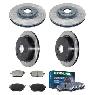 DuraGo® - Electrophoretic Coated Plain Front and Rear Brake Kit with Ceramic Pads