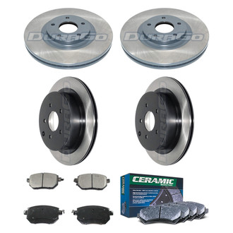 DuraGo® - Electrophoretic Coated Plain Front and Rear Brake Kit with Ceramic Pads
