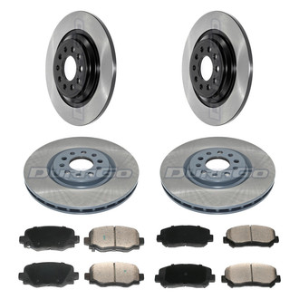 DuraGo® - Electrophoretic Coated Plain Front and Rear Brake Kit with Ceramic Pads