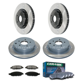 DuraGo® - Electrophoretic Coated Plain Front and Rear Brake Kit with Ceramic Pads