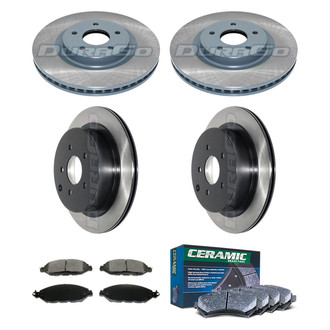 DuraGo® - Electrophoretic Coated Plain Front and Rear Brake Kit with Ceramic Pads