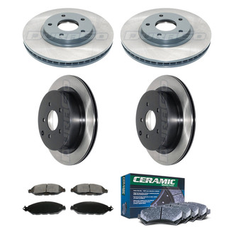 DuraGo® - Electrophoretic Coated Plain Front and Rear Brake Kit with Ceramic Pads