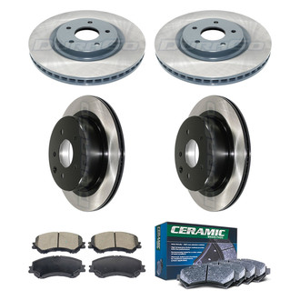 DuraGo® - Electrophoretic Coated Plain Front and Rear Brake Kit with Ceramic Pads