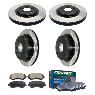 DuraGo® - Electrophoretic Coated Plain Front and Rear Brake Kit with Ceramic Pads
