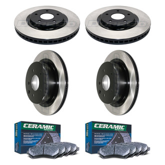 DuraGo® - Electrophoretic Coated Plain Front and Rear Brake Kit with Ceramic Pads
